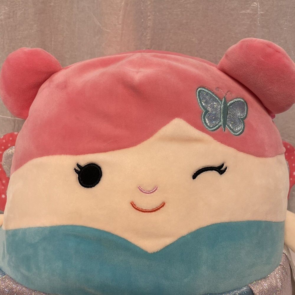 Squishmallows Wendy the Frog Fairy Plush Toy 14 Inch Pink Blue Glitter - Picture 2 of 5